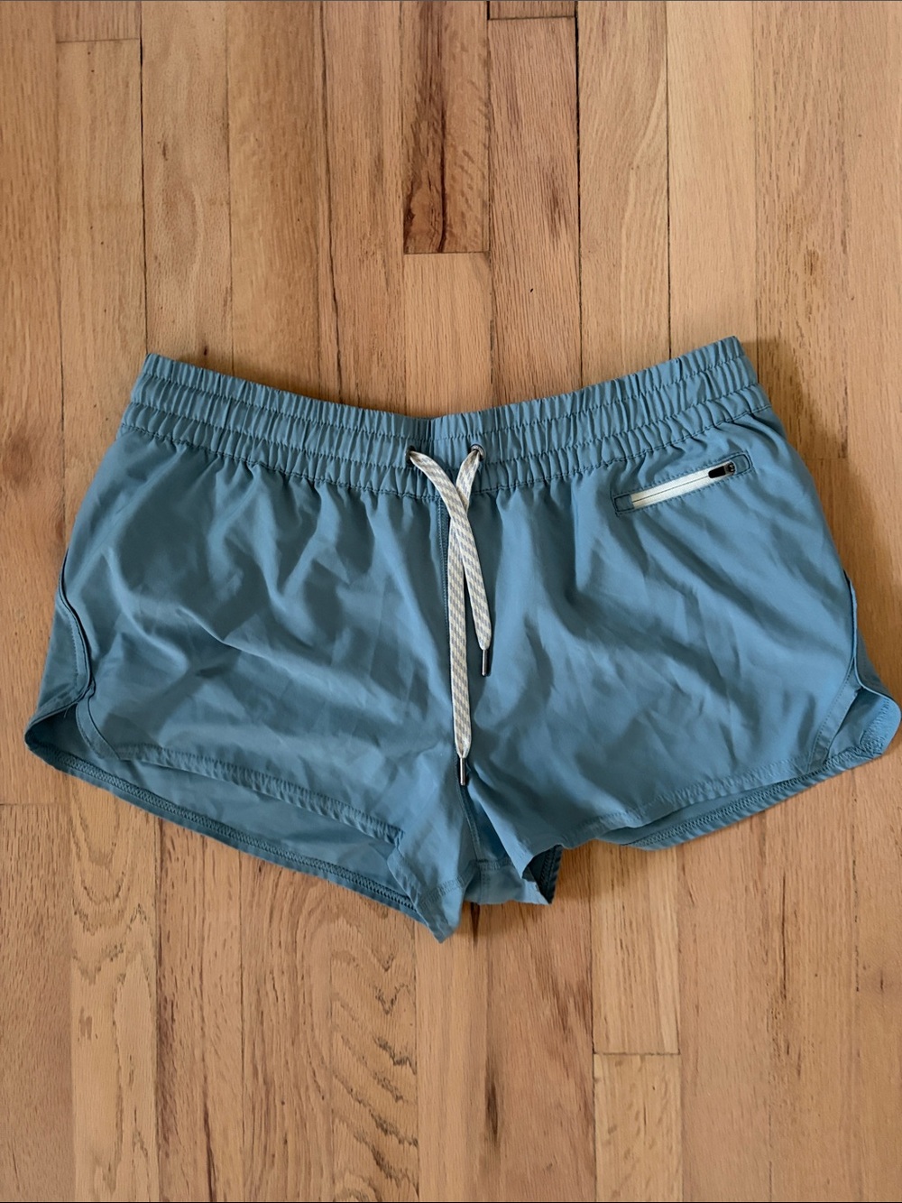 Vuori Women's Athletic Shorts in Dusty Blue